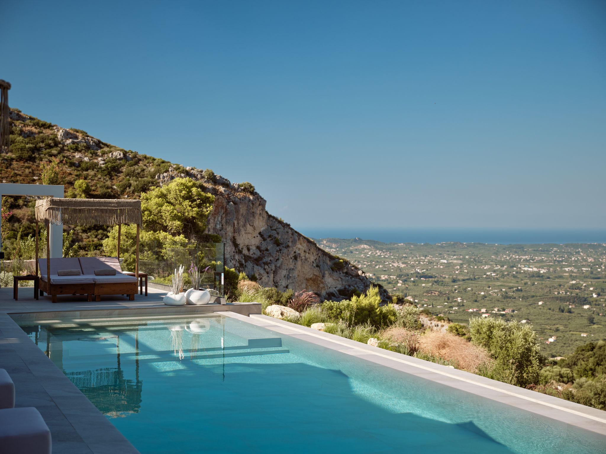 Infinity pool and sea view at the Zakynthos luxury villa